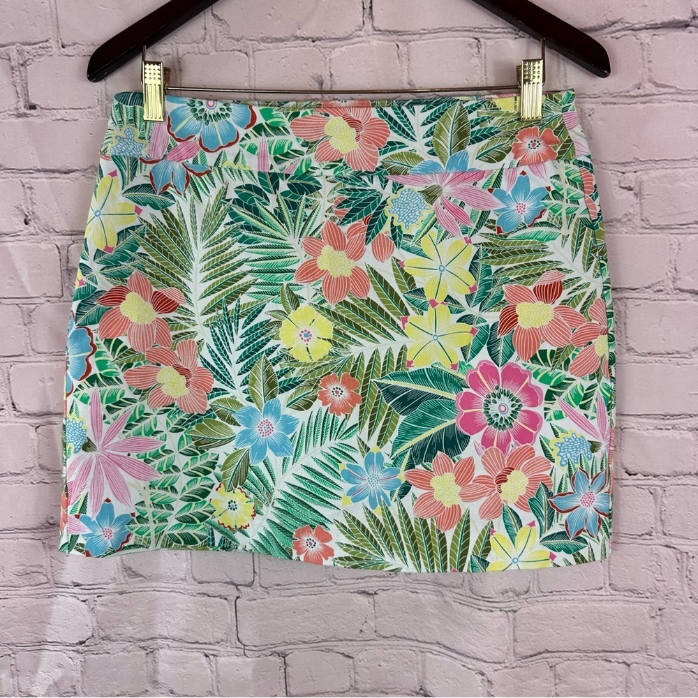 versona Floral tropical Print mini Skort modern sz 10 resort wear beach
